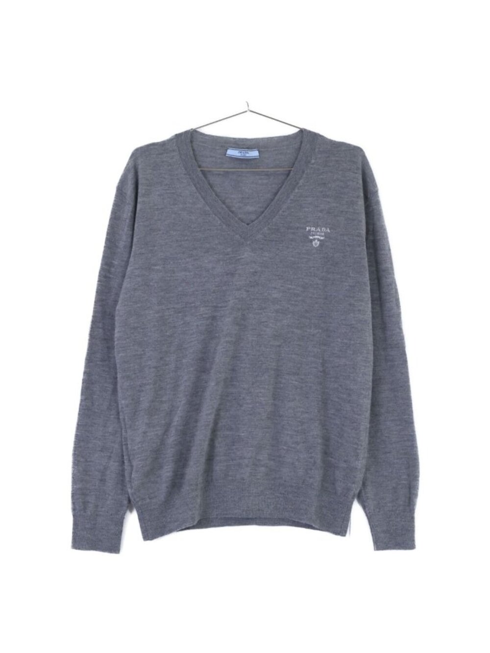Prada Cashmere V-neck Long Sleeve Knit Sweater 40